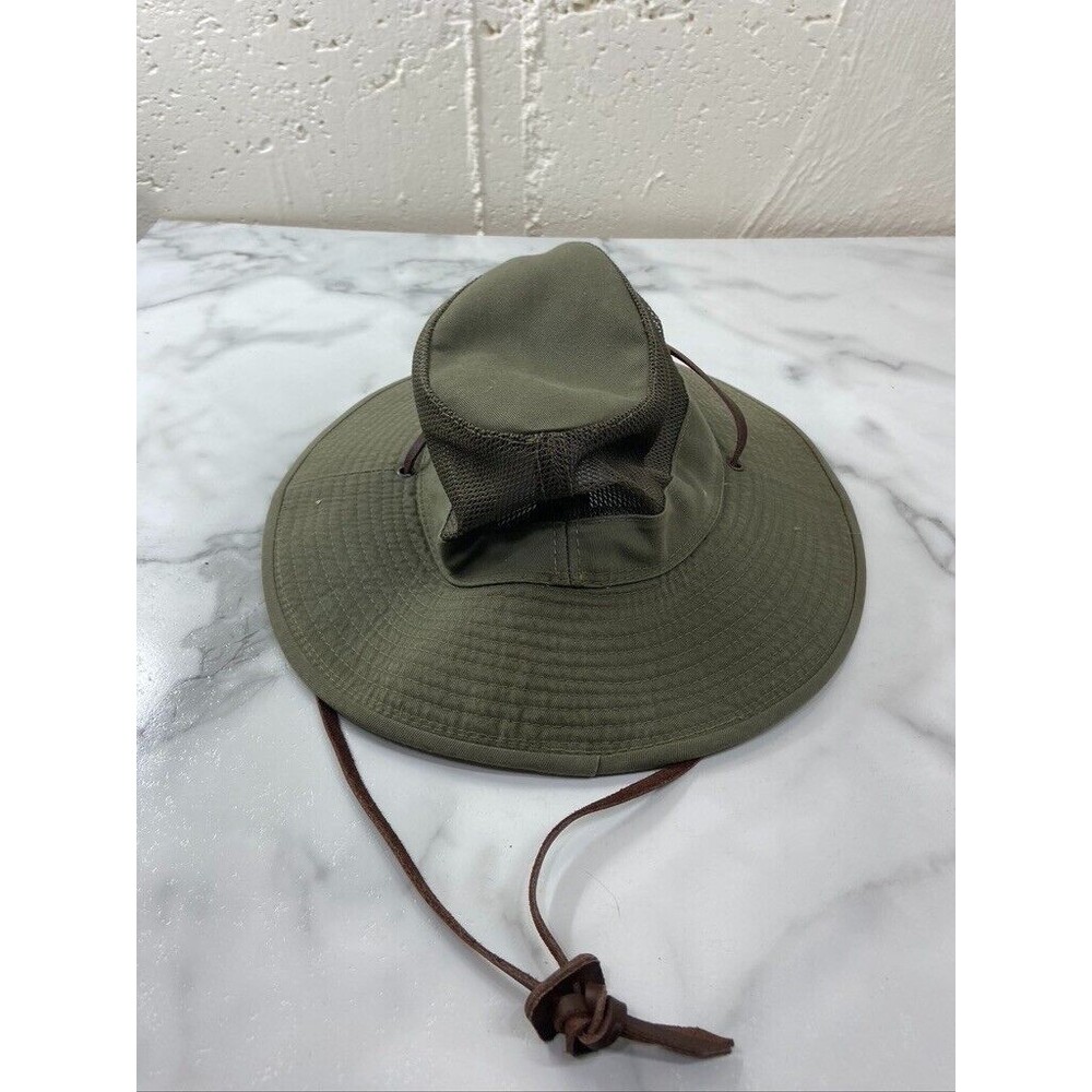 DORFMAN PACIFIC HEADWEAR GREEN MESH COTTON BRIM HAT MED